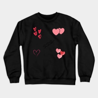 Assortment of Hearts Valentine's Day Sticker Pack Crewneck Sweatshirt